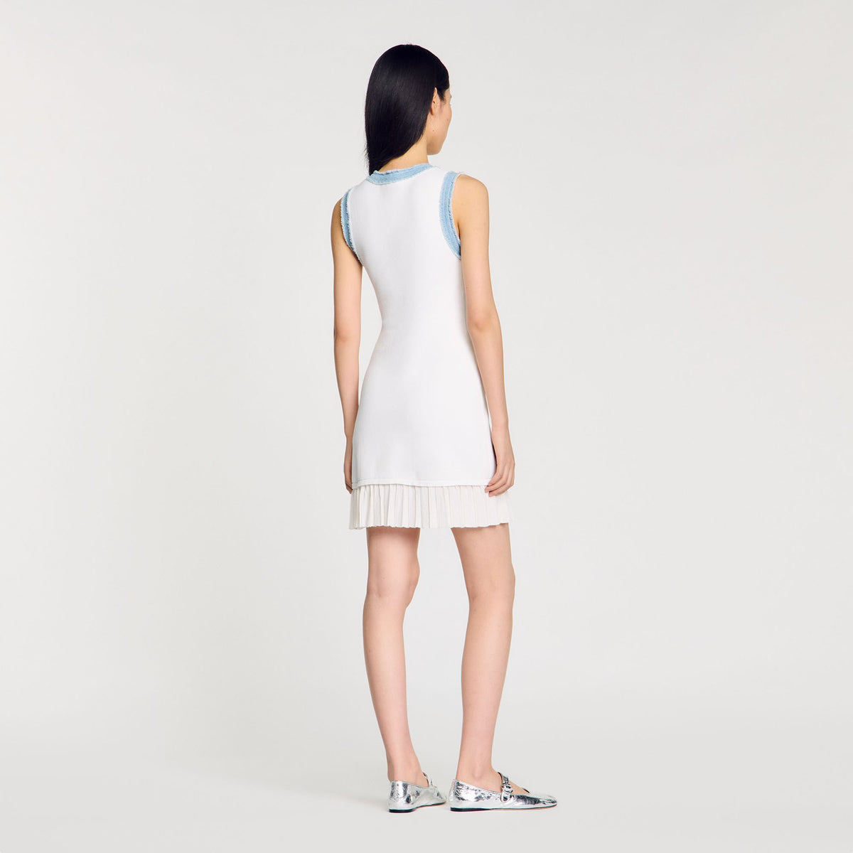 Mini knit dress with ruffles | Sandro