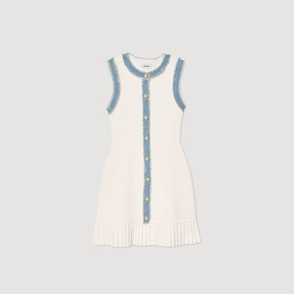Mini knit dress with ruffles | Sandro