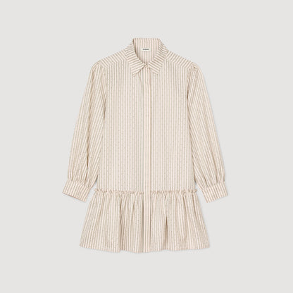 Rhinestone striped shirt dress | Sandro