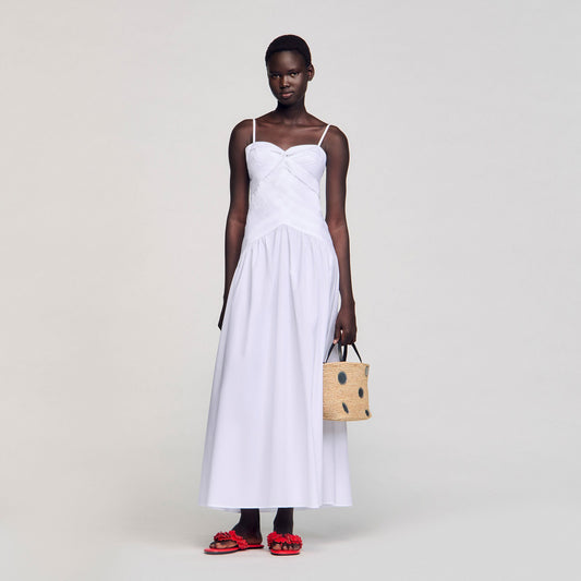 Draped bustier maxi dress | Sandro