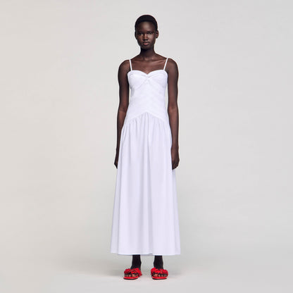 Draped bustier maxi dress | Sandro