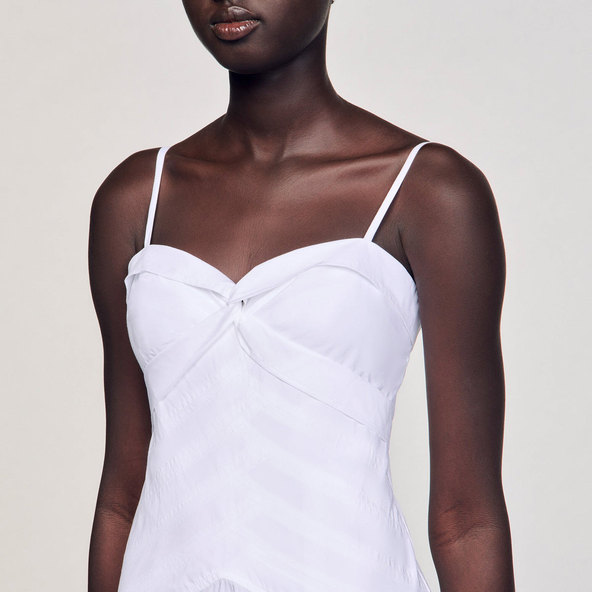 Draped bustier maxi dress | Sandro