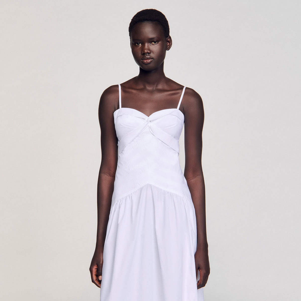 Draped bustier maxi dress | Sandro