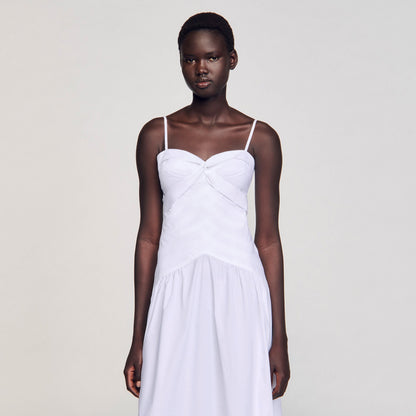 Draped bustier maxi dress | Sandro
