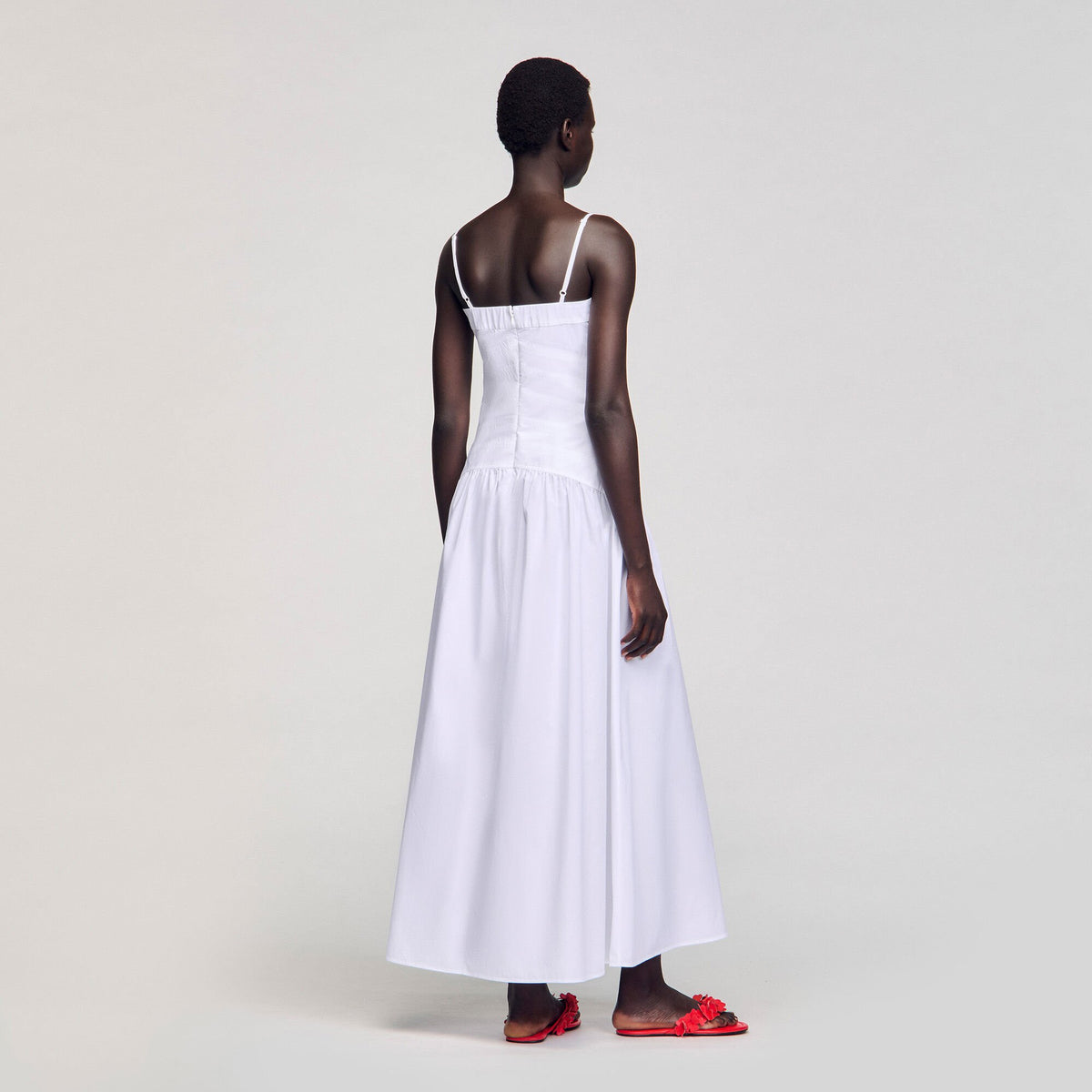 Draped bustier maxi dress | Sandro