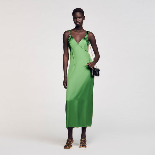 Fluid satin-effect dress | Sandro