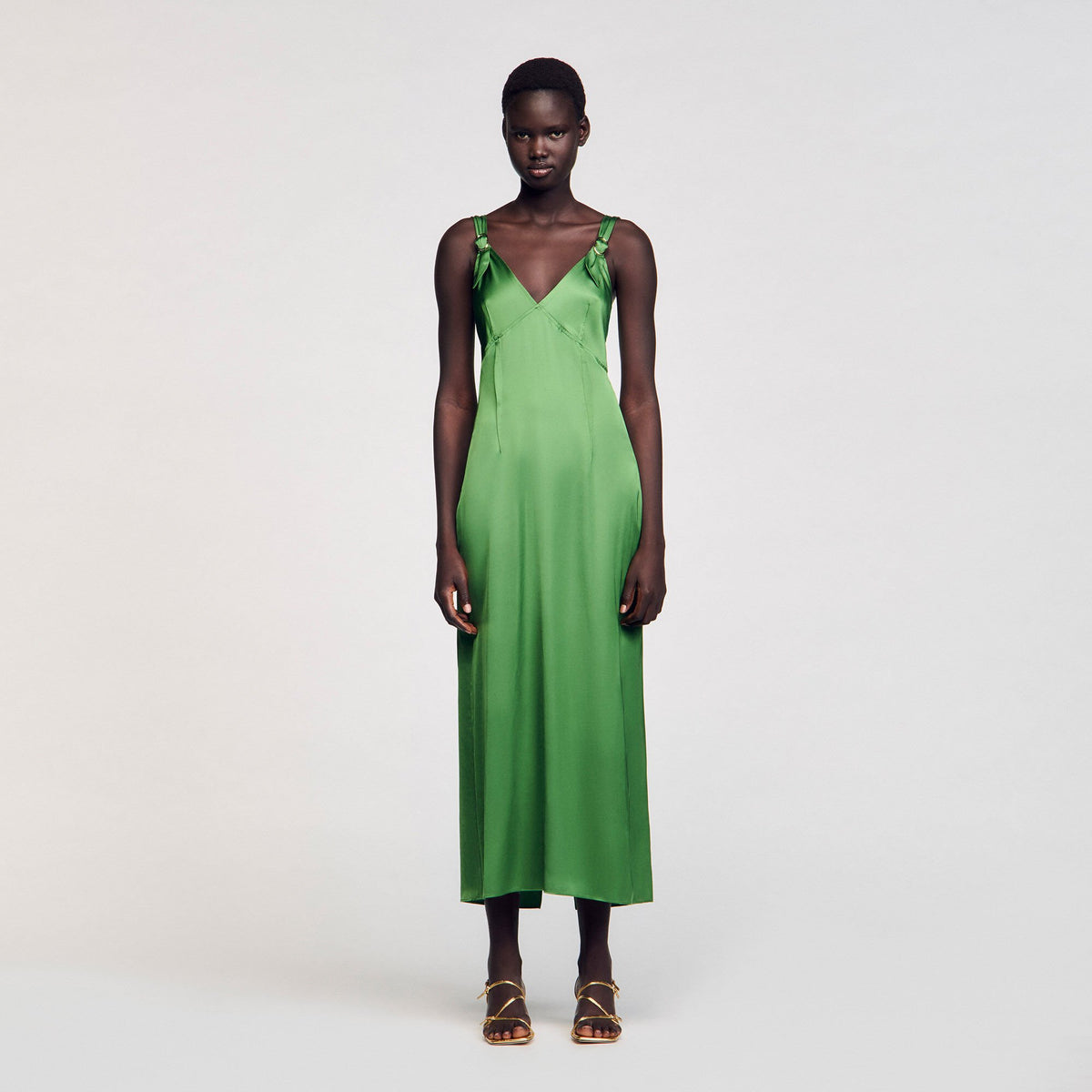 Fluid satin-effect dress | Sandro