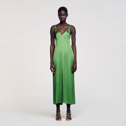 Fluid satin-effect dress | Sandro
