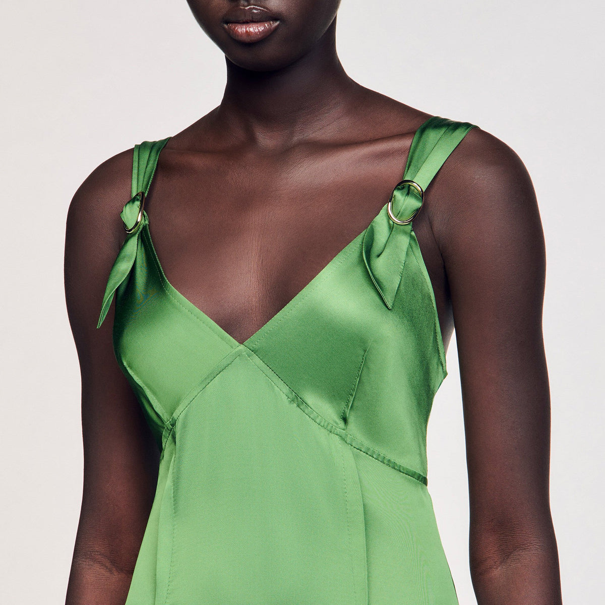 Fluid satin-effect dress | Sandro