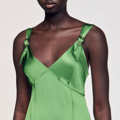 Fluid satin-effect dress | Sandro