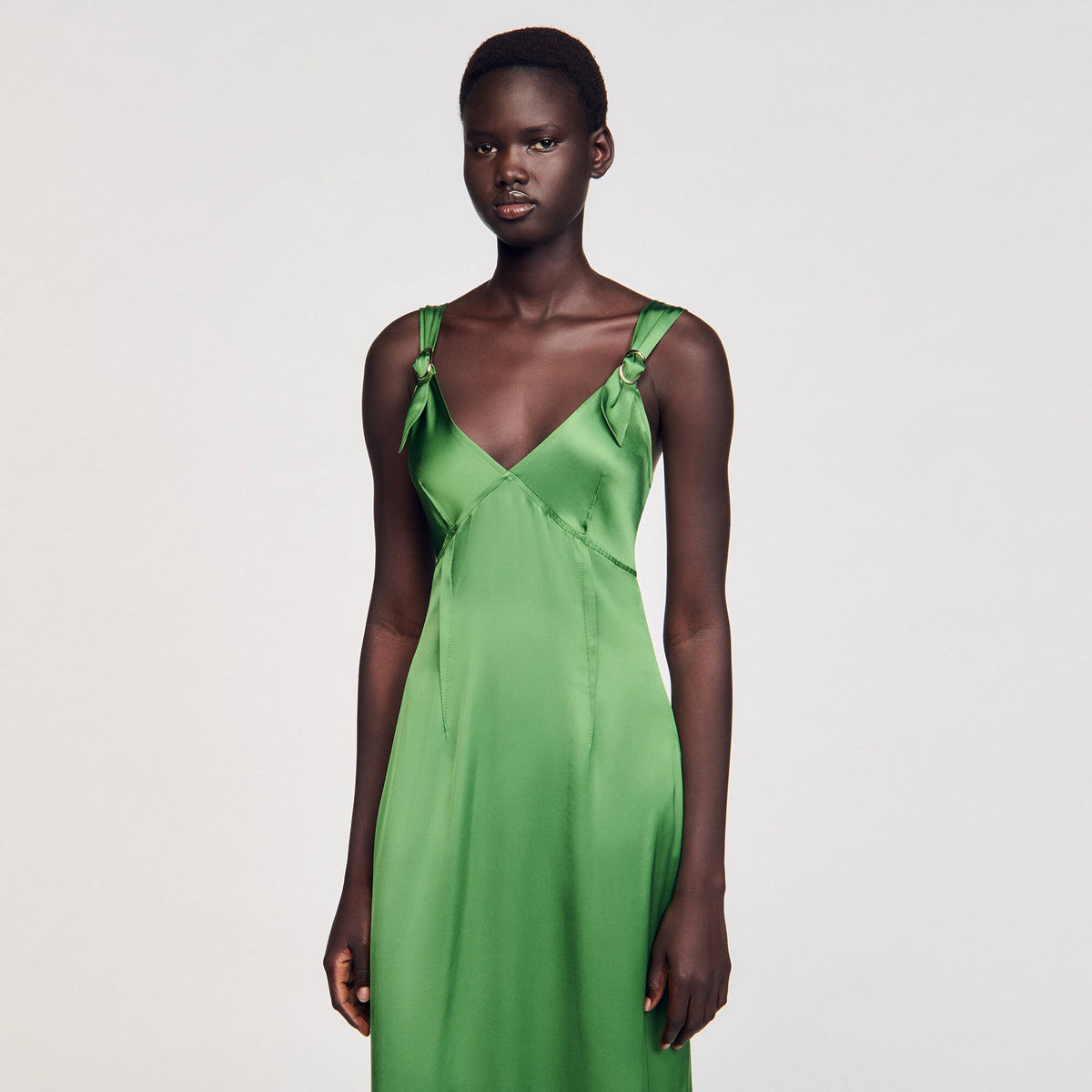 Fluid satin-effect dress | Sandro