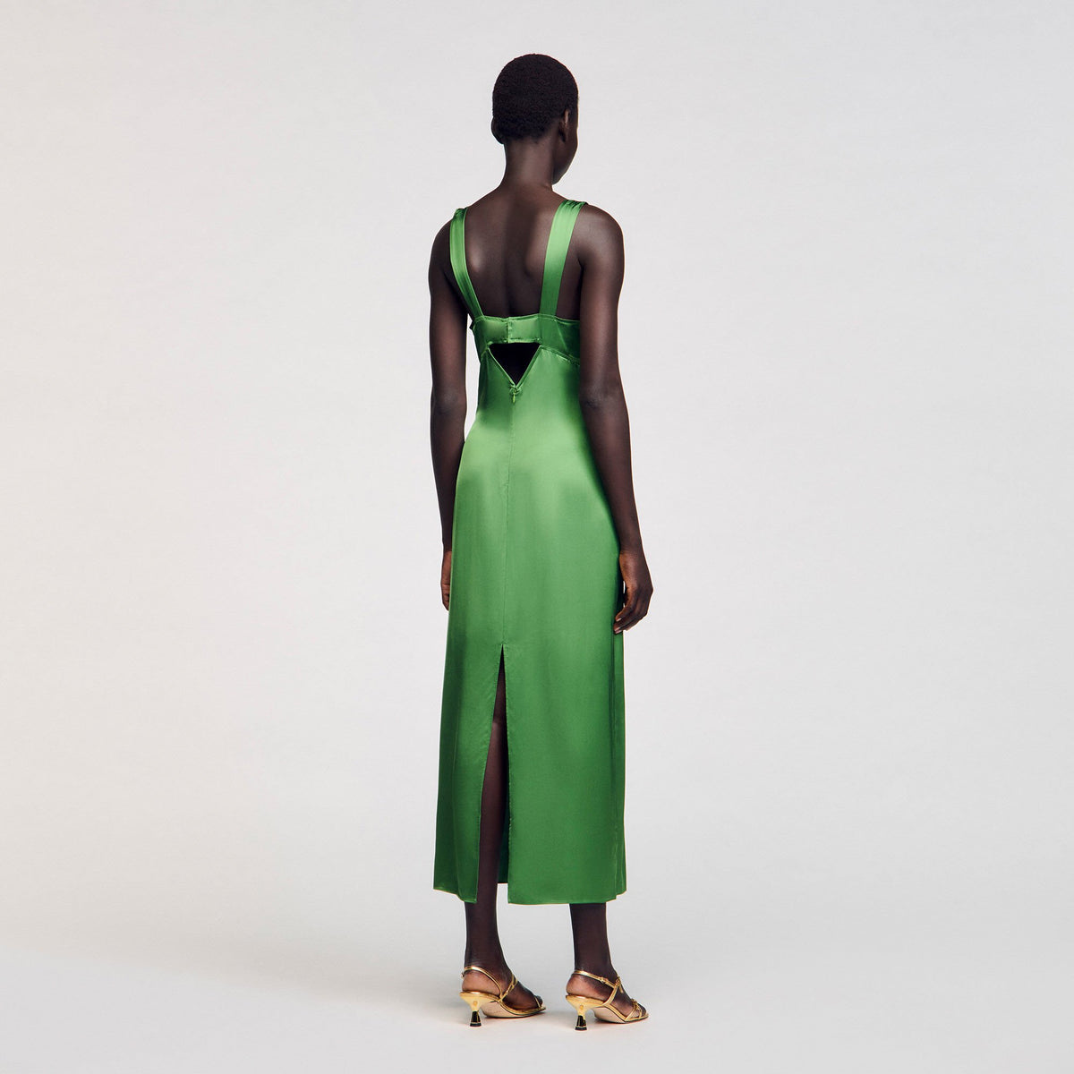 Fluid satin-effect dress | Sandro