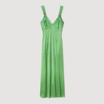 Fluid satin-effect dress | Sandro
