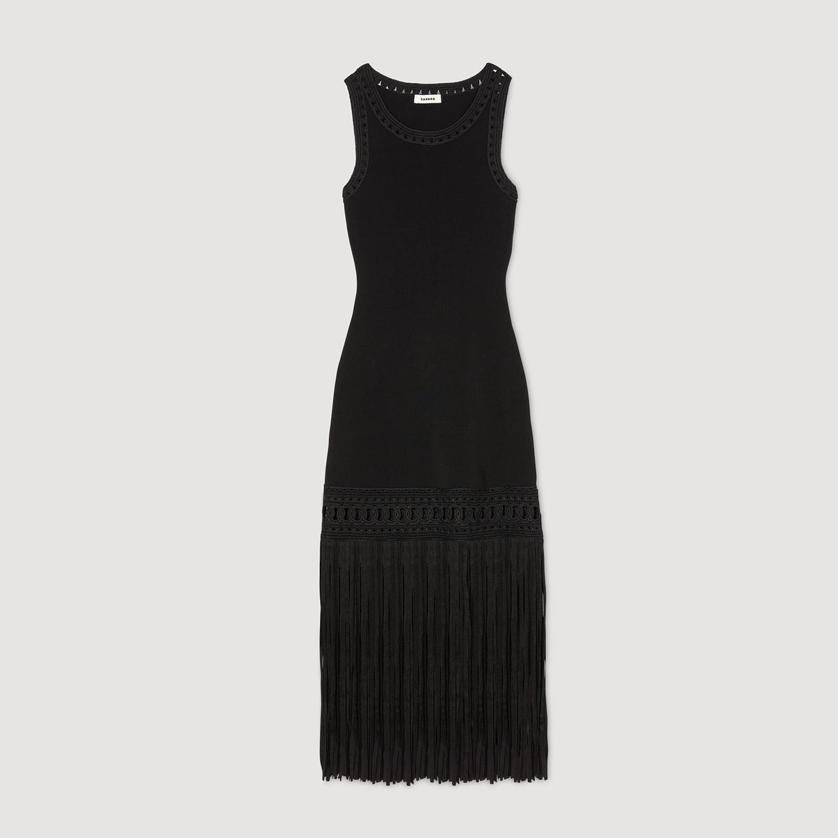 Fringed knit dress | Sandro