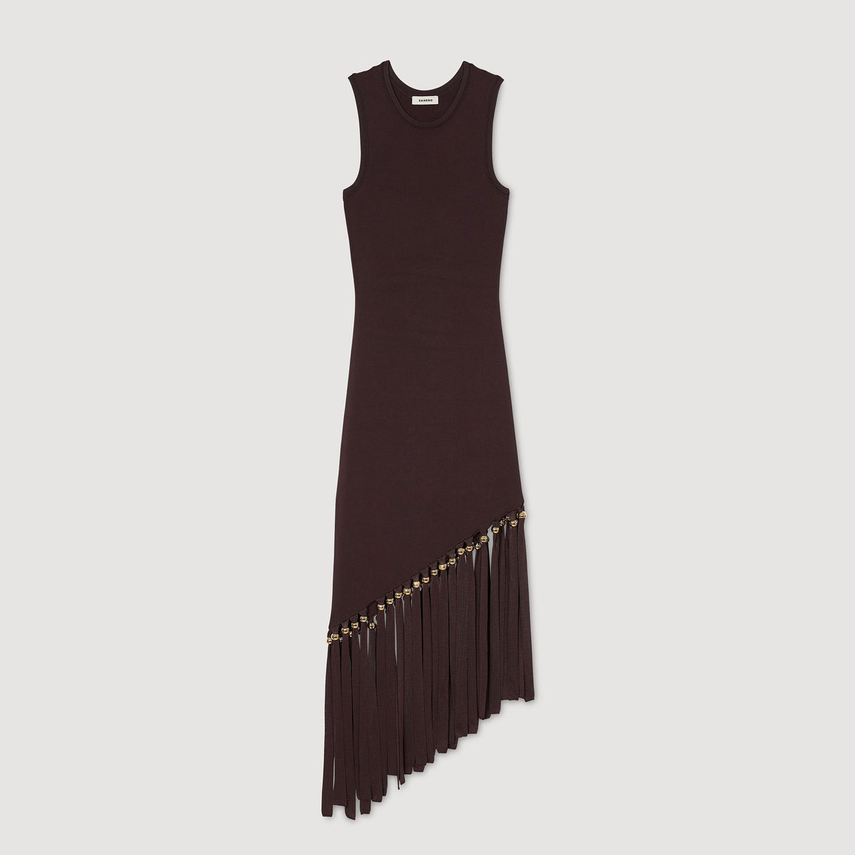 Fringed and beaded maxi dress | Sandro
