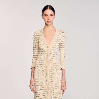 Rhinestone knit maxi dress | Sandro
