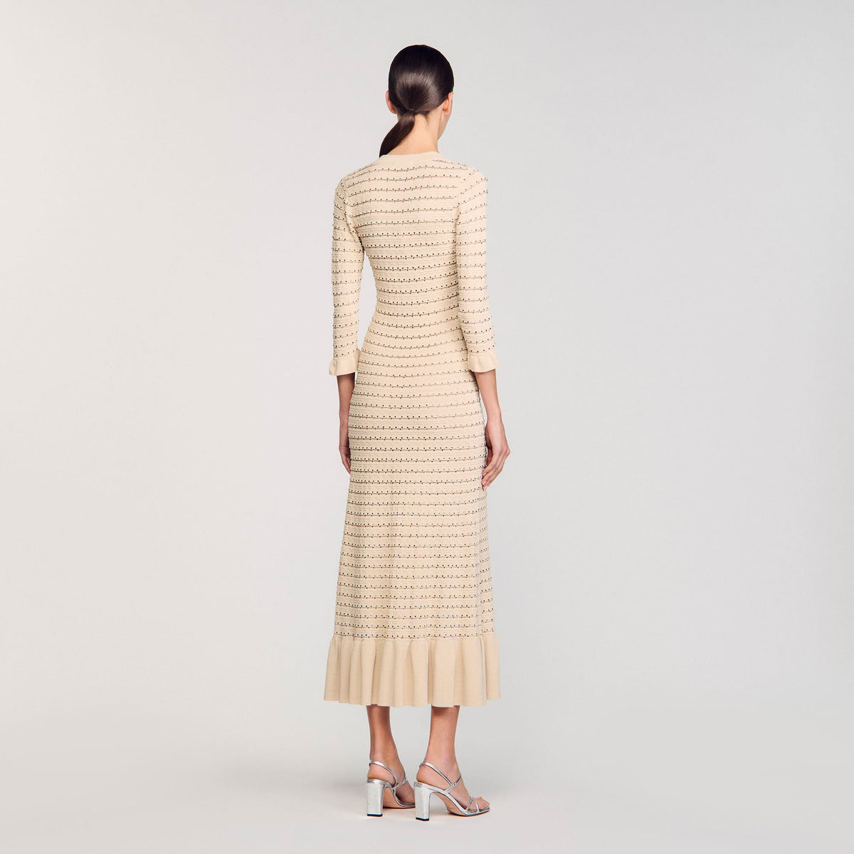 Rhinestone knit maxi dress | Sandro