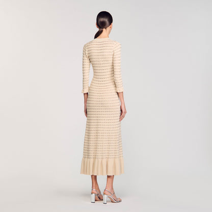 Rhinestone knit maxi dress | Sandro