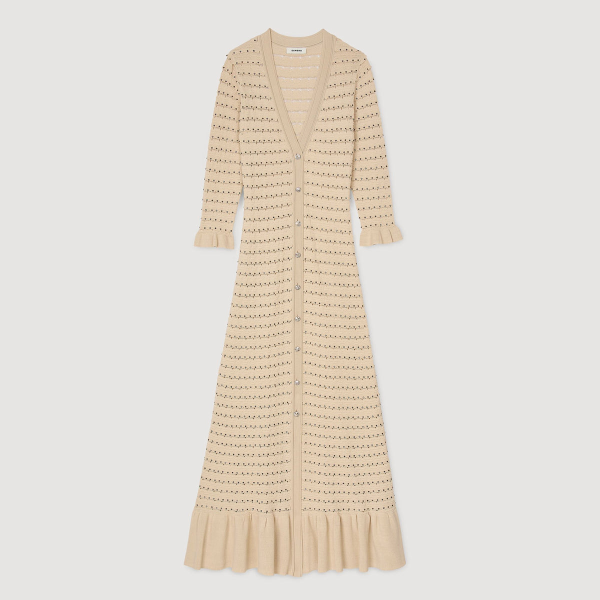 Rhinestone knit maxi dress | Sandro