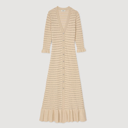 Rhinestone knit maxi dress | Sandro