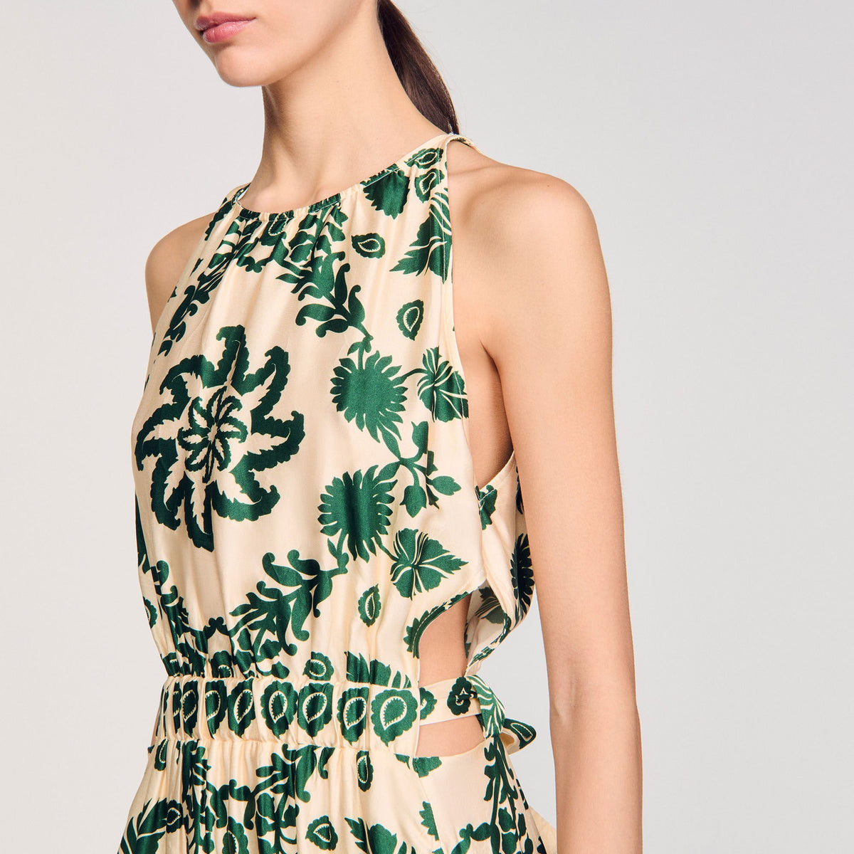 Leaf print maxi dress | Sandro