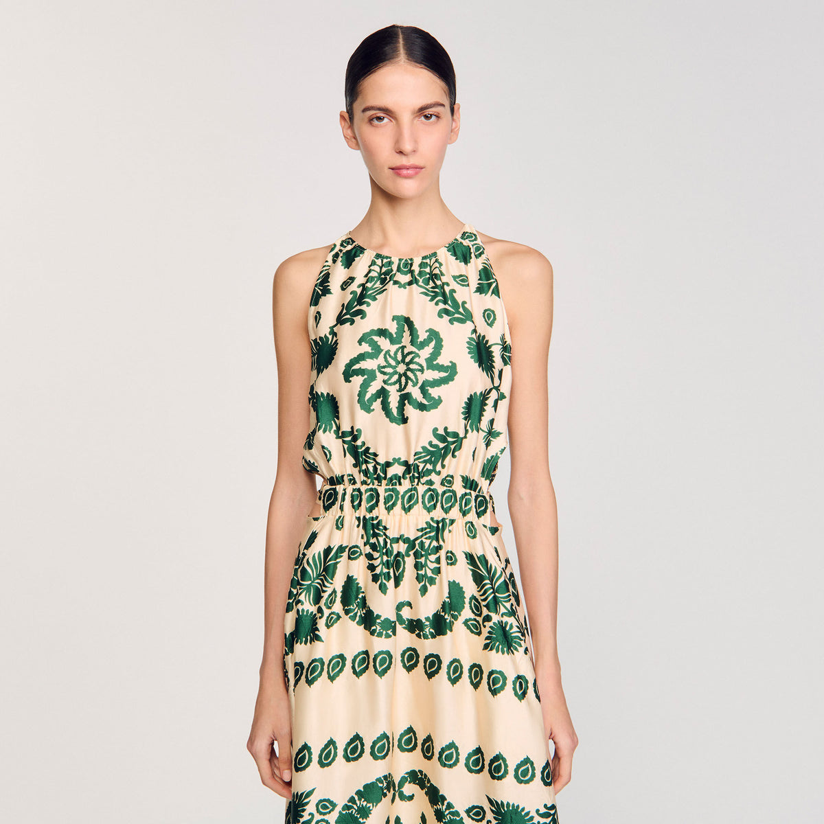 Leaf print maxi dress | Sandro