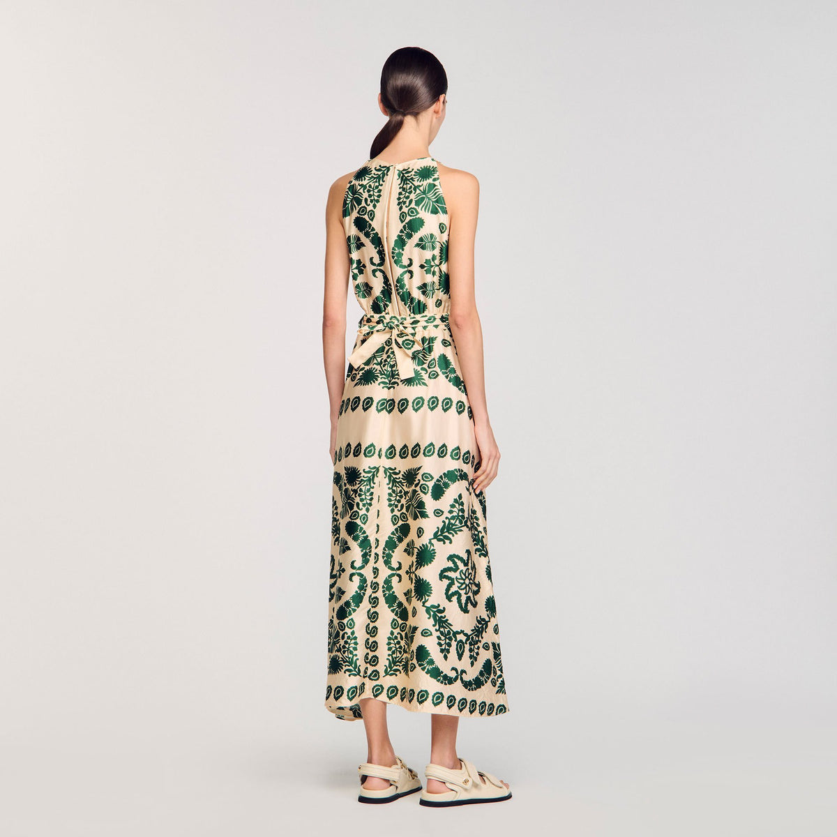 Leaf print maxi dress | Sandro