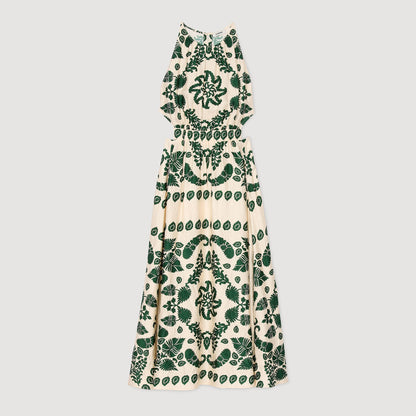 Leaf print maxi dress | Sandro