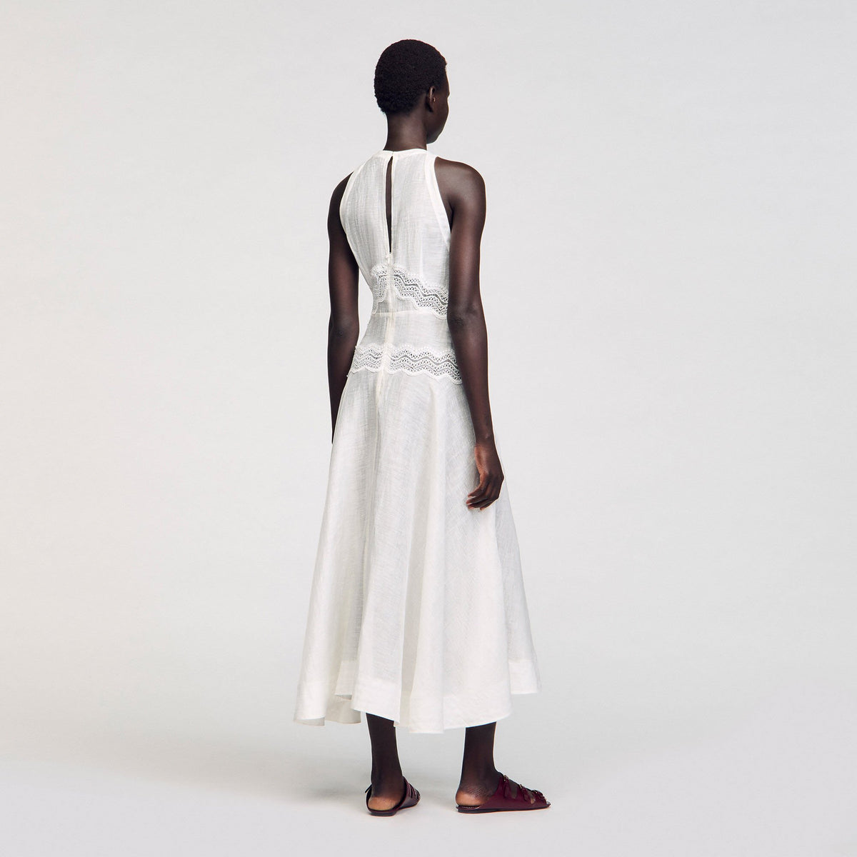 Lace trim maxi dress | Sandro