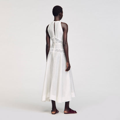 Lace trim maxi dress | Sandro