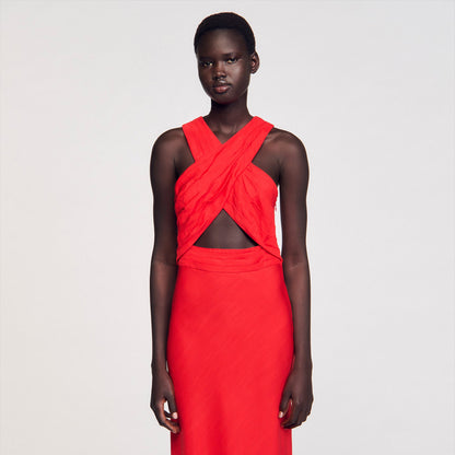 Maxi wraparound dress | Sandro