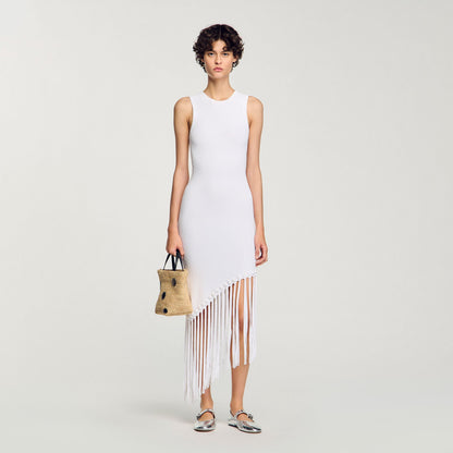 Fringed crochet dress | Sandro