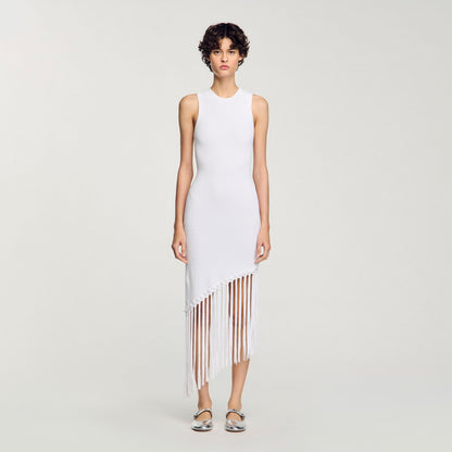 Fringed crochet dress | Sandro