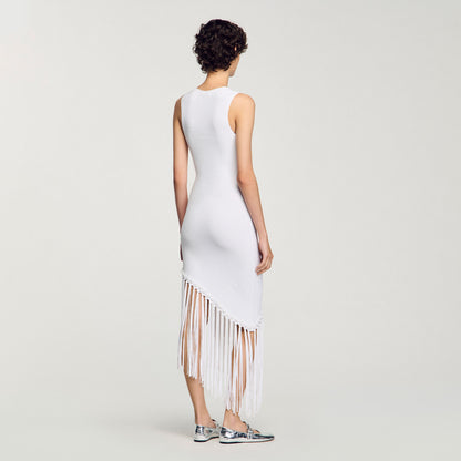 Fringed crochet dress | Sandro