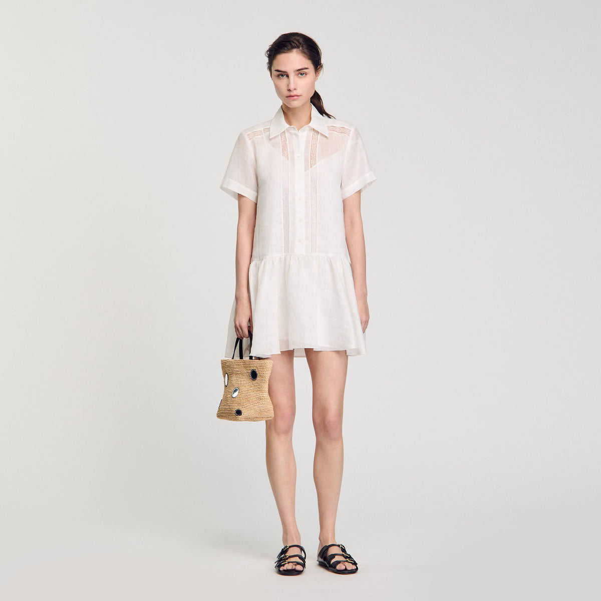 Mini dress with lace details | Sandro