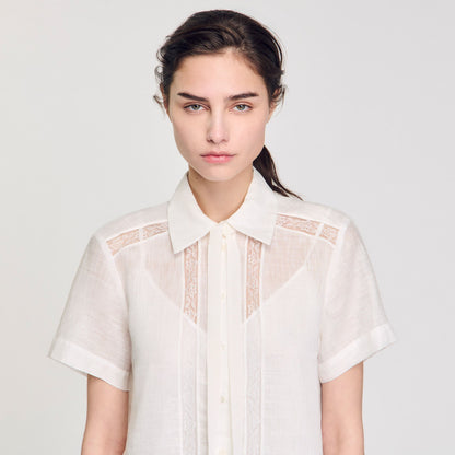 Mini dress with lace details | Sandro