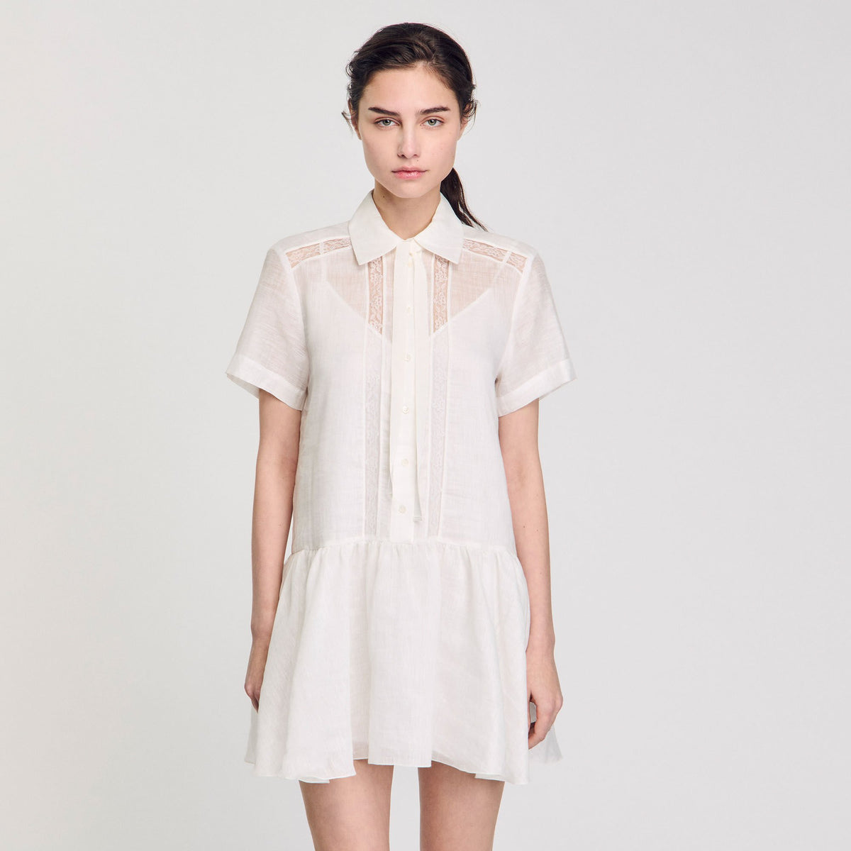 Mini dress with lace details | Sandro