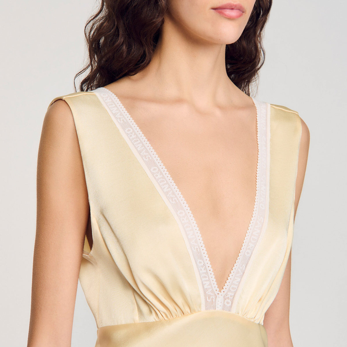 Satin-effect maxi dress | Sandro