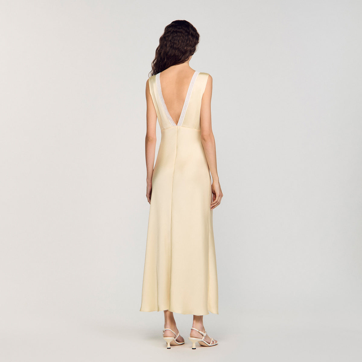 Satin-effect maxi dress | Sandro