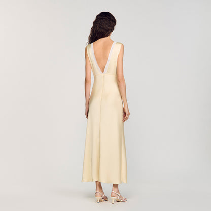 Satin-effect maxi dress | Sandro
