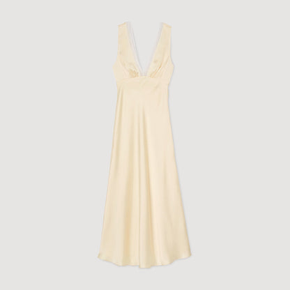 Satin-effect maxi dress | Sandro