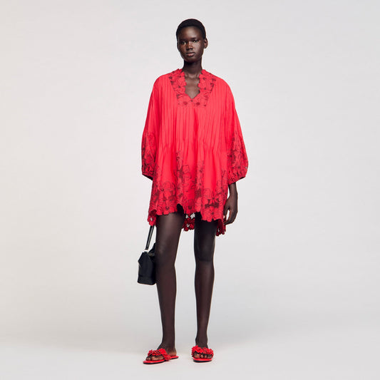 Mini dress with floral details | Sandro