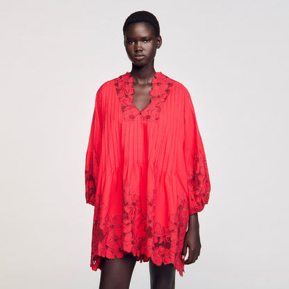 Mini dress with floral details | Sandro