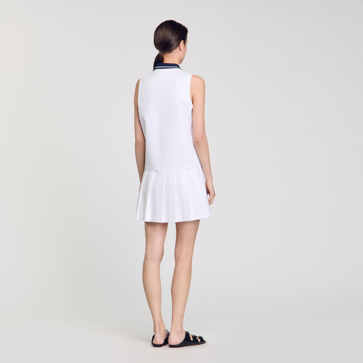 Mini dress with contrasting collar | Sandro