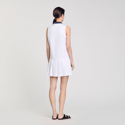 Mini dress with contrasting collar | Sandro