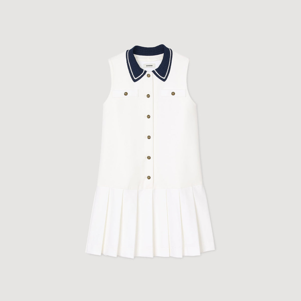 Mini dress with contrasting collar | Sandro