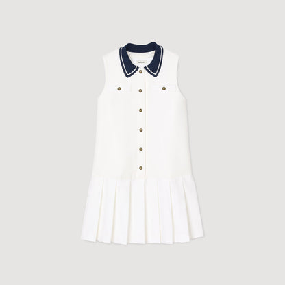 Mini dress with contrasting collar | Sandro