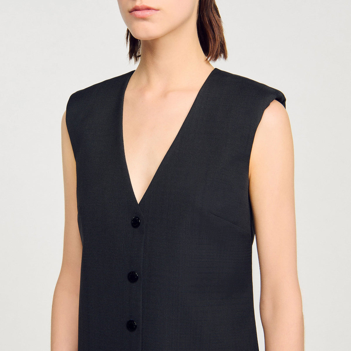 Mini tailored dress with ruffle | Sandro
