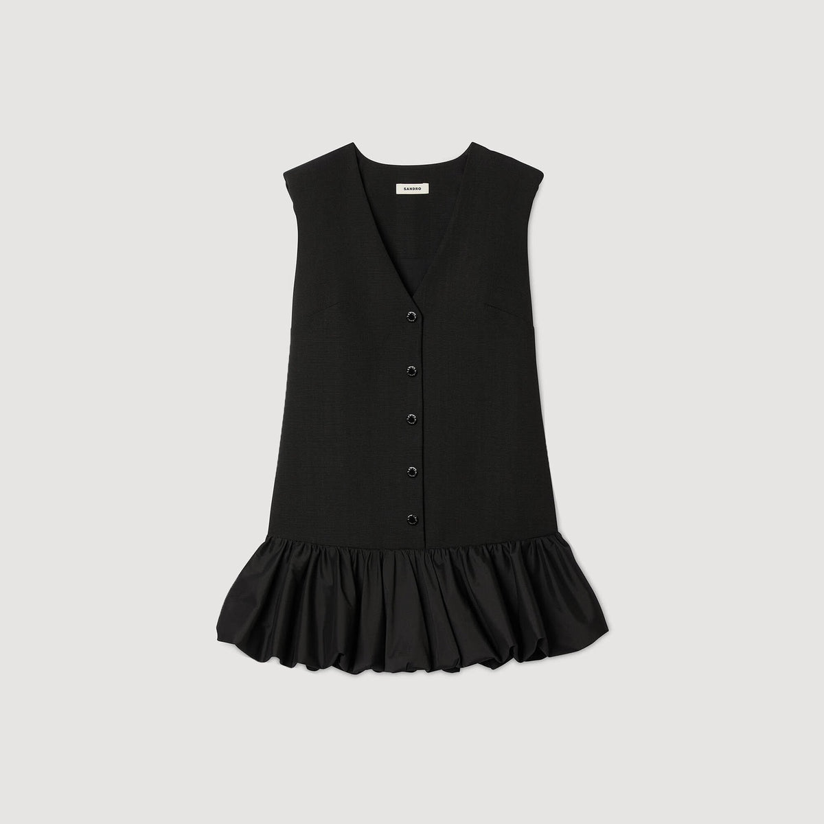 Mini tailored dress with ruffle | Sandro
