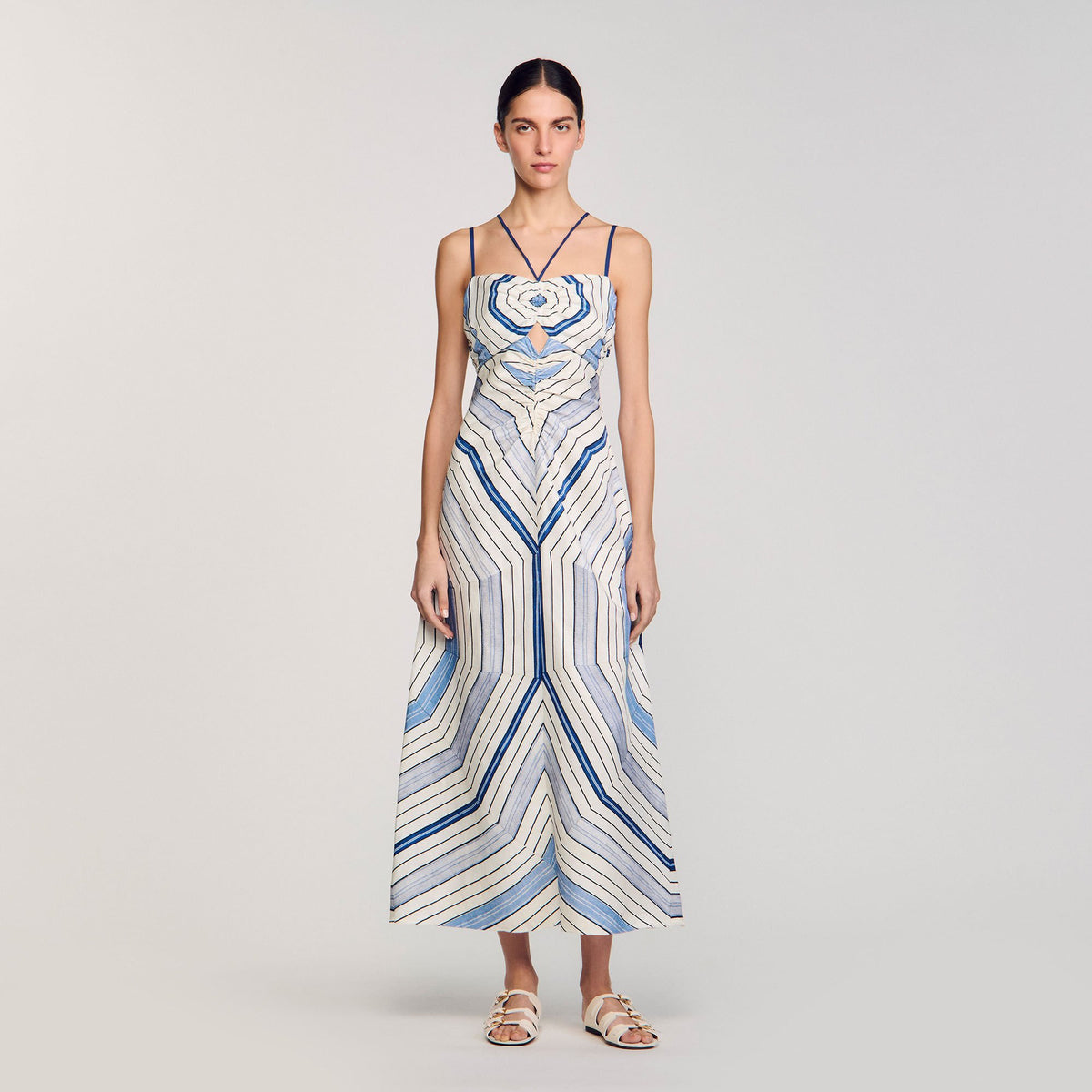 Spiral-motif maxi dress | Sandro